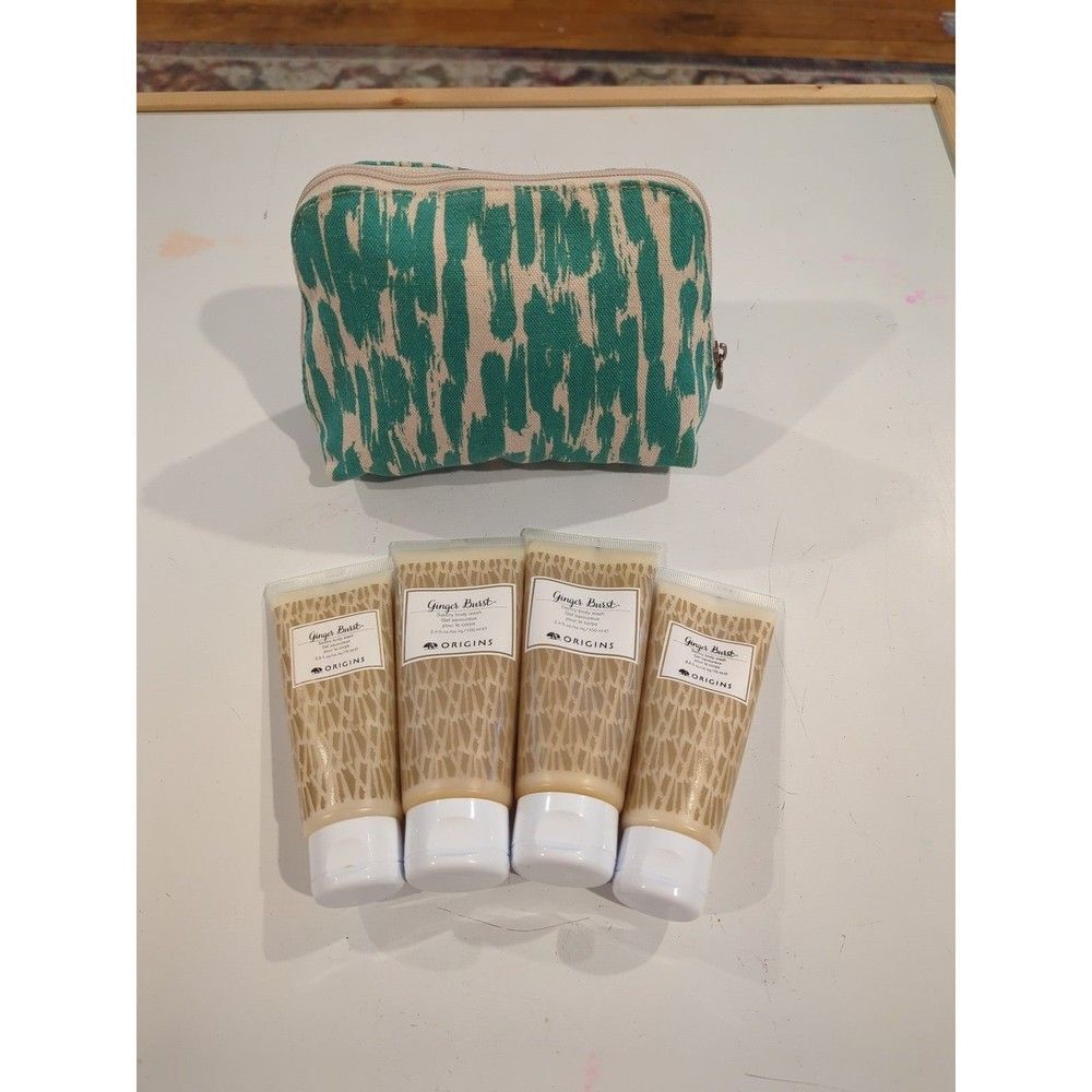 Origins Ginger Burst Bundle with makeup bag body wash